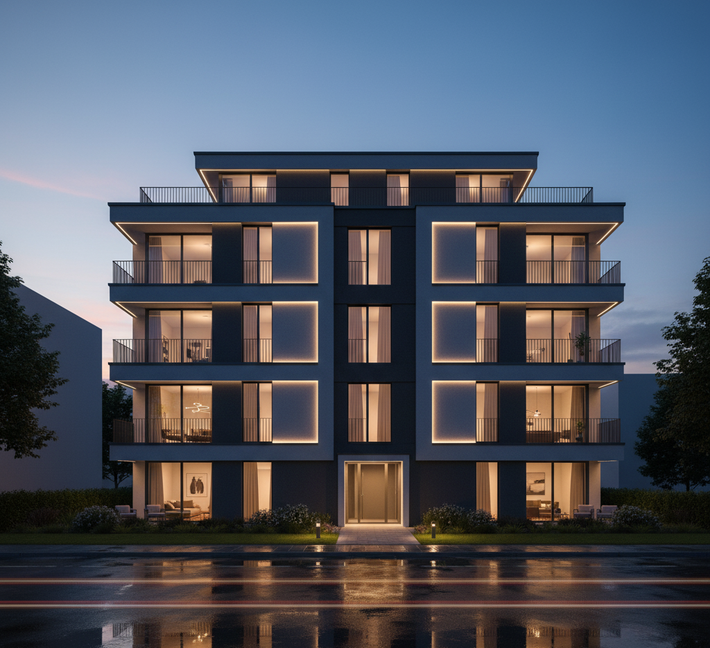 Nighttime Architectural Rendering